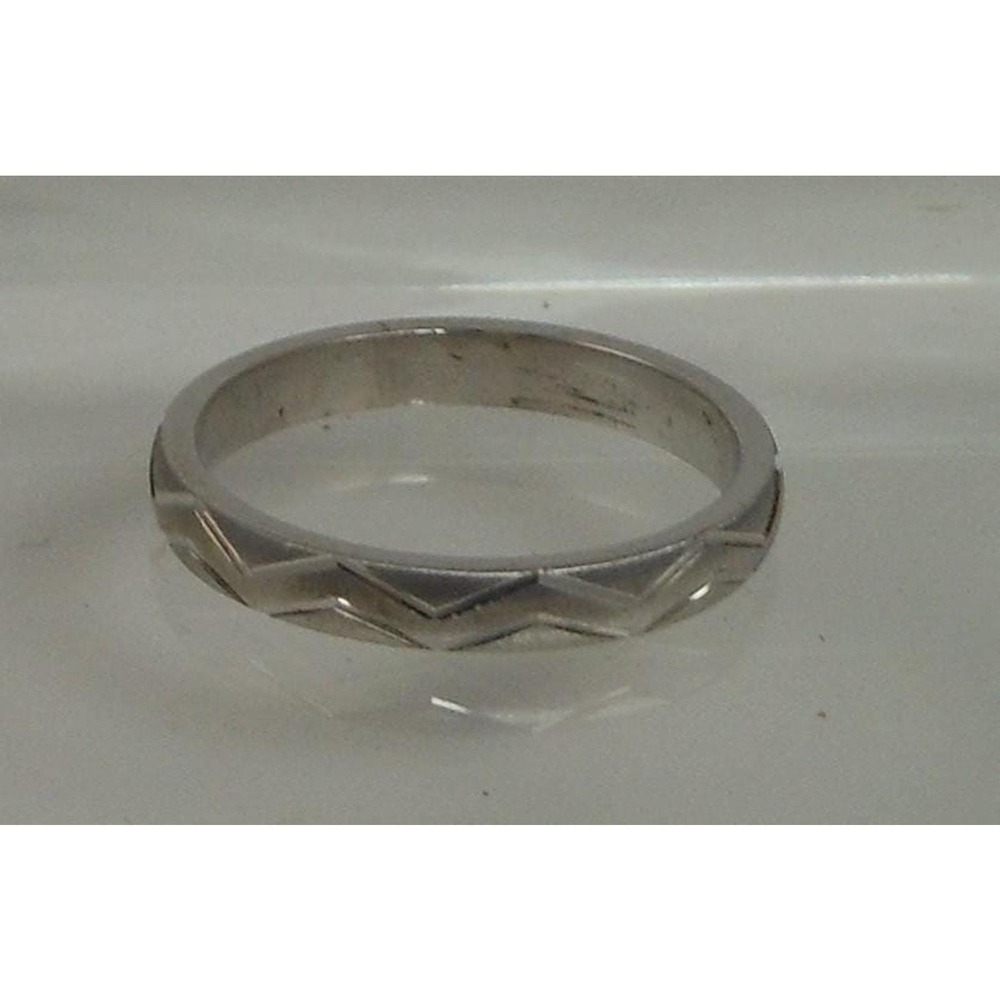 Vintage 925 Sterling Silver‎ Diamond-Cut Ring Thailand Handcrafted Size 12 NOS - Picture 3 of 9